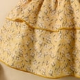 thumbnail image 7 of Mikrdoo Newborn Baby Girls Dress Off The Shoulder 9 Months Girls Floral Print 12 Months Girls For Summer One Piece Layered Dress Yellow, 7 of 7