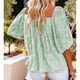 thumbnail image 3 of Blusa de verano, blusa con mangas abullonadas, blusa de poliéster con escote cuadrado, blusa con estampado floral, diseño revolucionario, 3 of 5