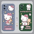 thumbnail image 4 of Liquid Silicone Case For Oppo Reno 9 8 7 7SE 6 5 4 4SE 3 Pro Plus 4G 5G Cover Anime Cute Hello Kitty Colour Fundas Cqoues Shell LXY, 4 of 6