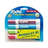 Expo Low-Odor Dry-Erase Marker Set, Chisel Tips, 4-Colors, Fashion Colors