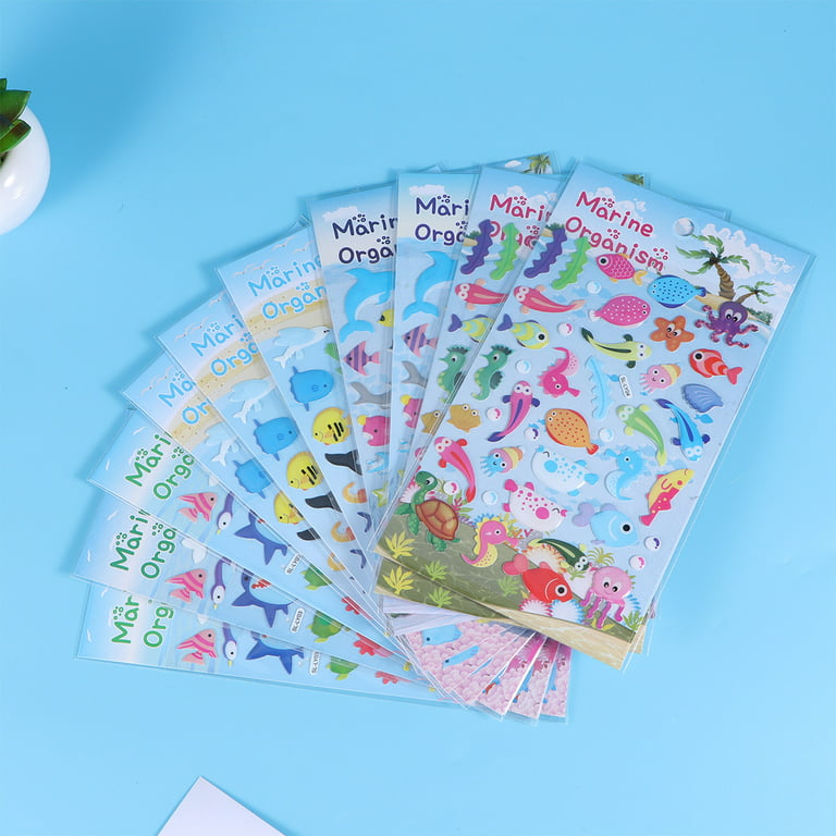 3D Stickers for Kids & Toddlers 760 Puffy Stickers, Pack for Scrapbooking  Bullet Journal Including Animal, Numbers, Fruits, Fish, Dinosaurs,Planet