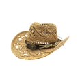 thumbnail image 4 of Straw Hat , Bucket Hats for Men , Girls Beach Hat Stylish Summer Western Cowboy Hat for Women and Men Breathable Shapeable Straw Sun Hat with Hollow Design, 4 of 4