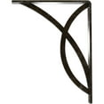 thumbnail image 4 of Ekena Millwork 1 1/2"W x 7 1/2"D x 10"H Miller Wrought Iron Bracket, (Single center brace), Antiqued Warm Silver, 4 of 9