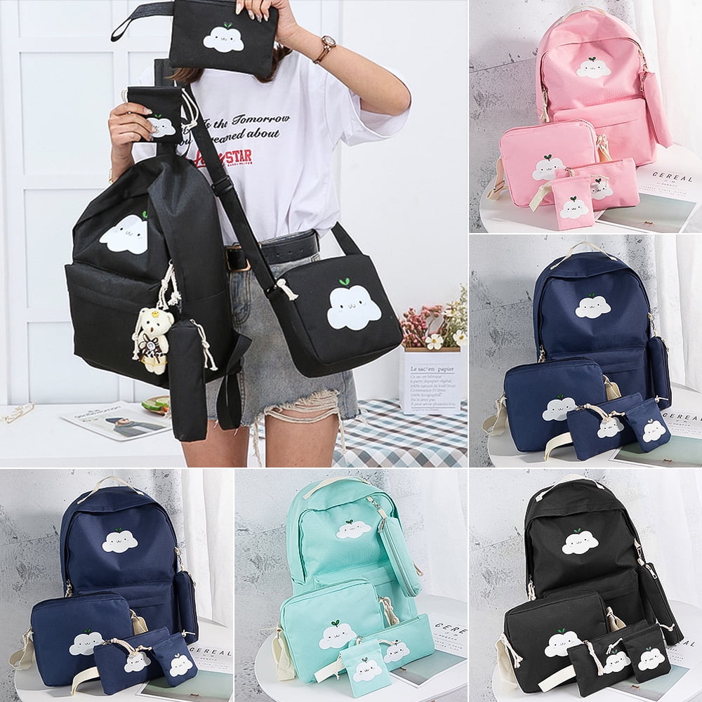 5 Set Student School Bag, School Backpack for Teens, Cartoon Canvas Backpack for Teenager Boy and Girl 5 Set Student School Bag, School Backpack for Teens, Cartoon Canvas Backpack for Teenager Boy and Girl