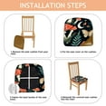 thumbnail image 4 of Mushrooms Butterflies Moon Pattern Seat Covers for Dining Room Chairs Set Of 4,Stretch Printed Washable Chair Seat Cover with Elastic Ties and Button,Removable Waterproof Couch Cushion Covers, 4 of 6
