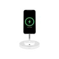 thumbnail image 4 of Belkin BoostCharge Pro MagSafe 2-in-1 - Wireless charging stand + AC power adapter - 15 Watt - Fast Charge - white - for Apple AirPods; AirPods Pro; iPhone 12, 12 mini, 12 Pro, 12 Pro Max, 4 of 10