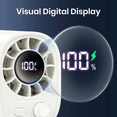 thumbnail image 5 of GMOX Portable Clip-On Fan, 100-Speed Stepless Mini Wearable Fan with LED Display, 1800mAh Rechargeable Desk Fan for Outdoor Travel, 5 of 9