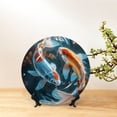 thumbnail image 6 of Honeii Cute Koi Fish Serenity Print Elegant Bone China Decorative Plate, Porcelain Plate,Art Crafts,Ceramic Ornaments for Home Office Wall Decor-8in, 6 of 6