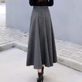 thumbnail image 3 of Ladies Winter Maxi Skirt Bell Skirt Tartan Vintage Long Plaid Skirt Women's Wool Skirt Elastic High Waist Long Petticoat Skirts Winter Skirt Dresses Pleated Skirt L, 3 of 5