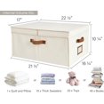 thumbnail image 2 of Extra Large Storage Bins with Lids, 55L Decorative Storage Bins with Double-Open Lid and Divider Board, Fabric Bins with Handles, Mixing of Beige, White & Ivory, 2-Pack, 2 of 14
