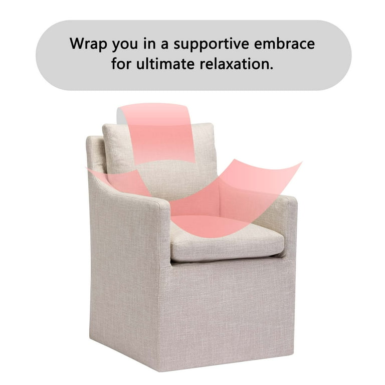 Upholstered dining chairs with casters sale