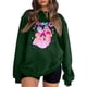 thumbnail image 1 of Pop cazadora para niña Demon Hunters Printed Anime Print Long-Sleeved Sweatshirt （Green）, 1 of 4