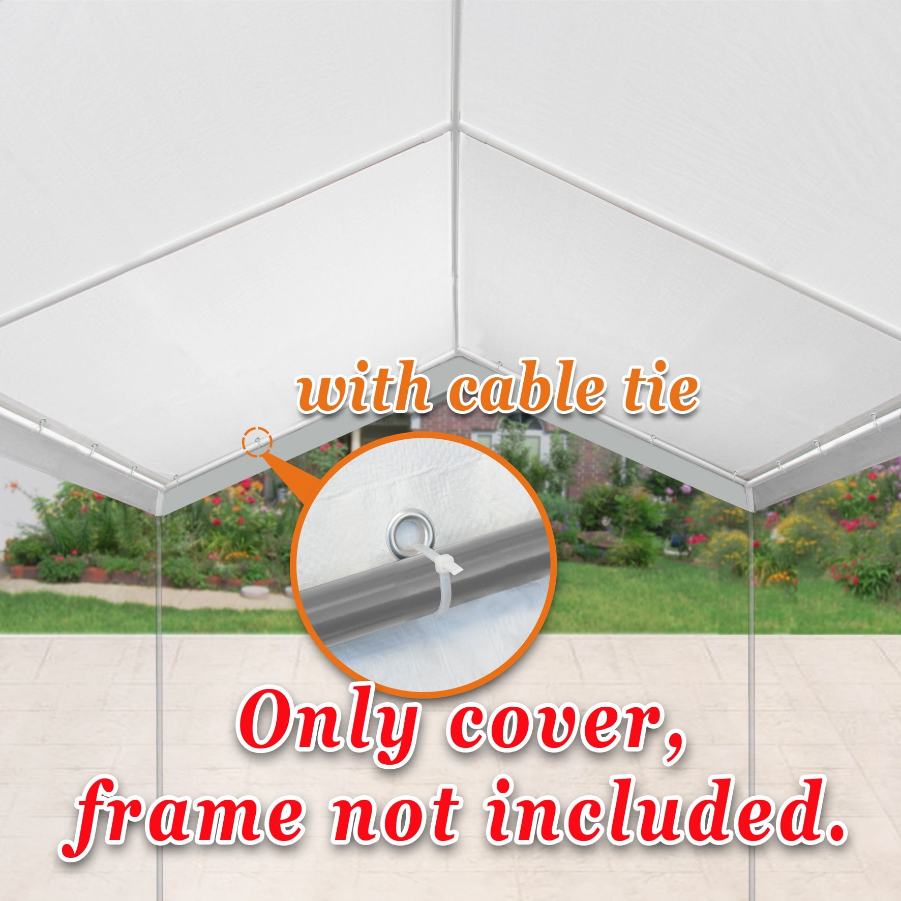 Sunny Canopy Cover 10√¢¬Ä¬ô L x 20√¢¬Ä¬ô W White Carport