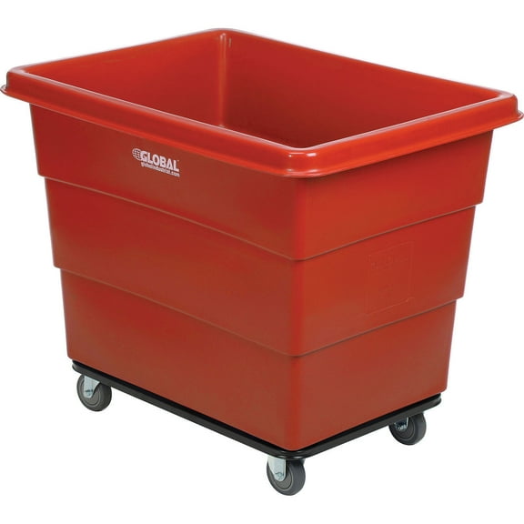 12 Bushel Plastic Bulk Box Truck, Steel Chassis Base, Red, 38-2/5"L x 28-9/10"W x 33"H