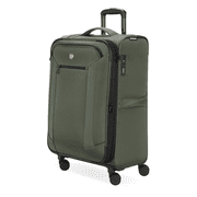 SWISSGEAR Stride Expandable Carry-On Spinner Luggage, Olive Green, 8 Wheels and Built-in TSA Lock