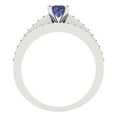 thumbnail image 4 of Clara Pucci 18K White Gold Round Cut 0.5Ct Simulated Tanzanite Engagement Ring + Matching Band - Luxury Box Included, 4 of 7