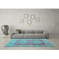 thumbnail image 3 of Ahgly Company Indoor Rectangle Oriental Light Blue Modern Area Rugs, 5' x 8', 3 of 4