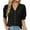 Black, variant on LADIGASU Women Casual Boho Top Short Sleeve Summer Round Neck Loose Shirts Lace Casual Solid Blouses