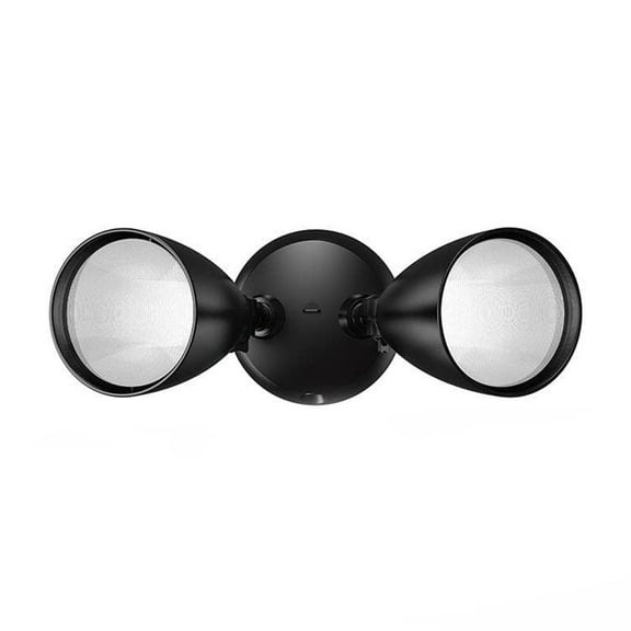 Twin-Head Directional Bronze Outdoor Integrated LED Flood Light for Outdoor Security Lighting, Dusk to Dawn