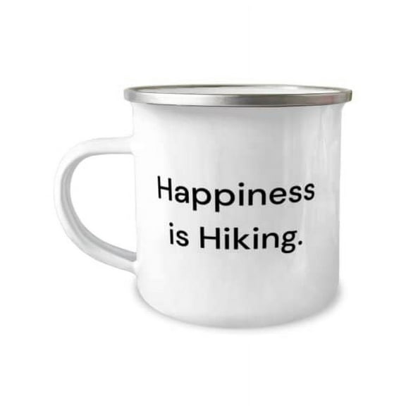 Reusable Hiking, Happiness is Hiking, Fun Holiday 12oz Camper Mug From Men Women