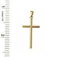 thumbnail image 2 of 18K Solid Yellow Gold 2mm round Hollow tube Cross, 2 of 3