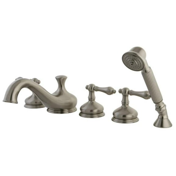 Three Handle Roman Tub Filler with Hand Shower