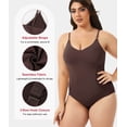 thumbnail image 4 of MANIFIQUE 2 Packs Plus Size Womens Seamless Shapewear Bodysuit 1X-4XL Tummy Control Butt Lifter Adjustable Straps Crotch Hook, 4 of 7