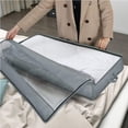 thumbnail image 4 of Bolsas contenedor de almacenamiento con cremallera de tela debajo de la cama, con ventana y asas, 100*50*15cm, bolsa de almacenamiento de edredones, tela gruesa, fácil de llevar, 4 of 5