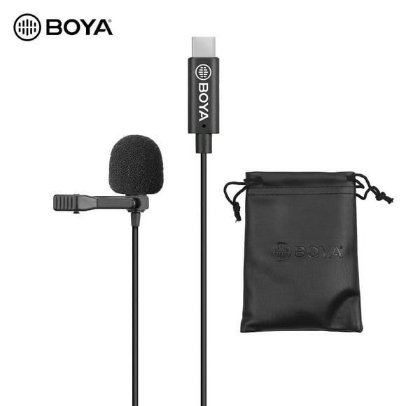 BOYA Micro Micro à Revers Mono-Tête Omnidirectionnel avec Câble de 6 Mètres Compatible avec l'Interface USB Type-C