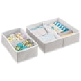 thumbnail image 6 of mDesign Fabric Nursery Divided Drawer Organizer Bin, 4 Pack, Light Gray/White, 6 of 9