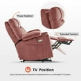 thumbnail image 3 of MCombo Small Triple Motor Power Lift Recliner with Adjustable Headrest for Petite Elderly 4'6"-5'2", Infinte Position, Pink Fabric, 3 of 9