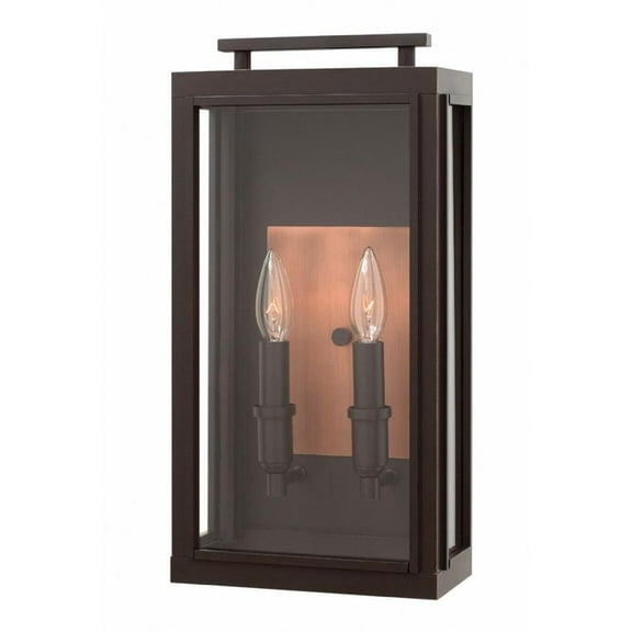 2 Light Medium Outdoor Wall Lantern in Traditional Style 9 inches Wide By 17 inches High-Oil Rubbed Bronze Finish-Led Lamping Type Bailey Street Home