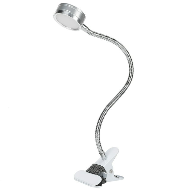Lampe à Pince USB Couleur Chaude Froide Température Réglable à 360 Degrés Col de Cygne (Argent)