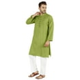 thumbnail image 3 of Atasi Indian Mens 2 Piece Kurta Pajama Set Henley NeckÂ&nbsp;Casual Long Kurta, 3 of 7