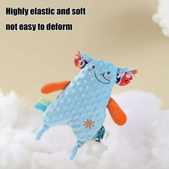 OEFNTAC Toys Soothing Plush Doll with Silicone Teether and Crinkle Paper for Babies Sensory Comfort and Emotional Companionship 14.1 x 11.8 x 5.9 in Gifts