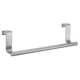 thumbnail image 3 of Modern Kitchen Over Cabinet Strong Steel Towel Bar Rack - Hang on Inside or Outside of Doors - Storage and Organization for Hand, Dish, Tea Towels - 9.75" Wide,Silver, 3 of 5