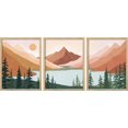 thumbnail image 3 of PixonSign Framed Canvas Print Wall Art Set - Geometric Mountain & Forest & Lake Art - Set of 3 Abstract Nature Wilderness Landscape Wall Décor for Living Room, Bedroom - 12"x16"x3 Panels Natural, 3 of 5