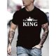 thumbnail image 1 of Men's Graphic Design Crew Neck T-shirt - I'm Her King Print - Casual and Comfy for Summer, Daily Wear, and Vacation Resorts Tee For Adult, Men, Women, Teen, Teenager, Adolescent, Youth, 1 of 6