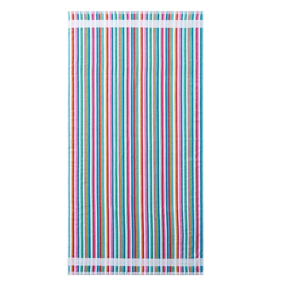 Better Homes & Gardens Cotton Blend Blend Beach Towel, 72 x 38 in, Warm Veriegated Stripe