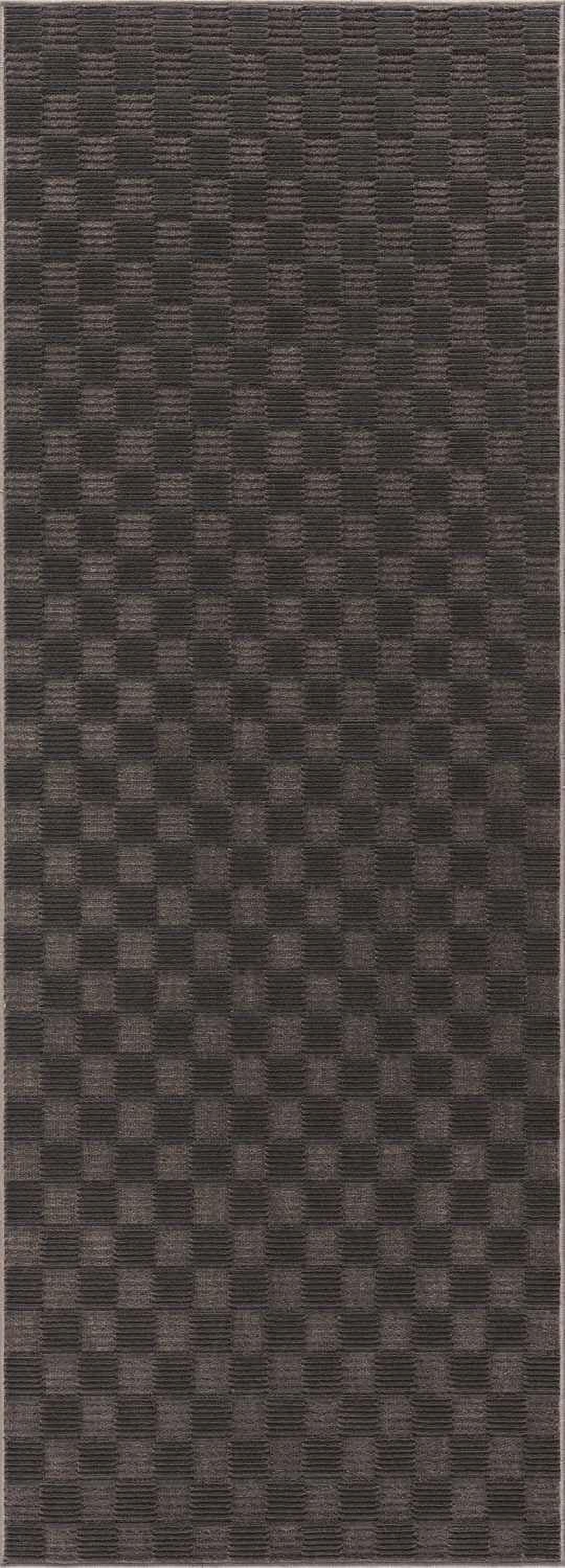 Hauteloom Truls Machine Washable Contemporary Area Rug - Modern Geometric Checkered Carpet for Living Room, Bedroom - Gray - 7'10" x 10'