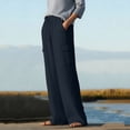 thumbnail image 7 of Ashirexll Womens Summer Pants, Cargo Pants Women, Spring Summer Solid Color Stretchy Waist Straight Casual Trousers, 7 of 7