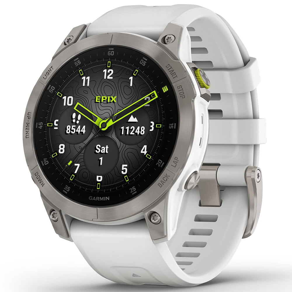 Restored Garmin 010-N2582-20 Epix Gen 2 Premium Active Smartwatch 47 mm White Titanium (Refurbished) Bundle with 2 YR CPS Enhanced Protection Pack