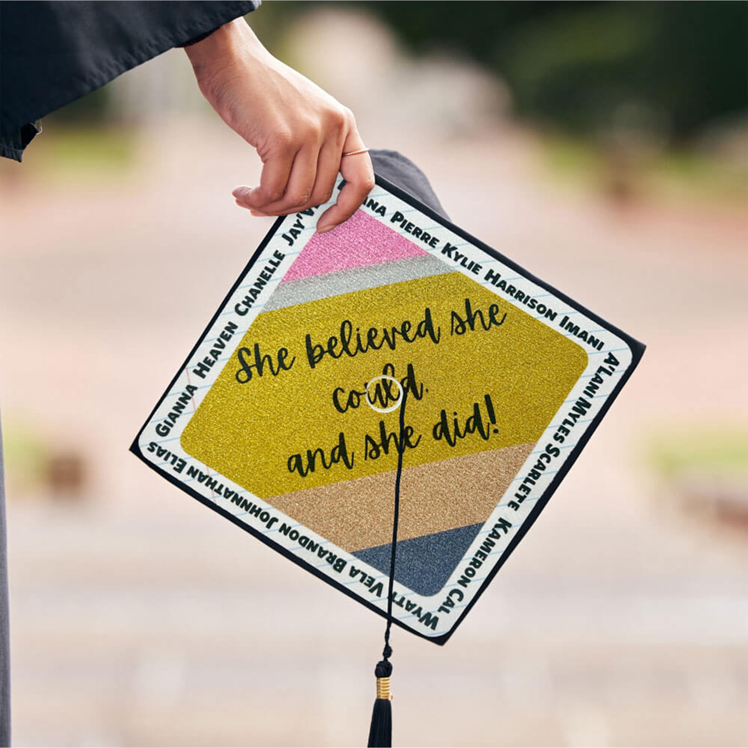Graduation Cap Topper, Blank Grad Cap Insert for Sublimation, UV-LED, DTF, Vinyl, Rhinestones & Paint, Non-PVC Plastic, White (5 Pack)