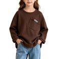 thumbnail image 2 of LIaqionyy Girls Boys Long Sleeve Shirts Stretchy Crew Neck Casual Tops Undershirt Base Layer Tees Shirt for Kids, 2 of 5