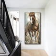 thumbnail image 4 of HFDF Large Retro Animal Running Brown Horse Canvas Wall Art Pictures Oil Painting Canvas Poster Painting Artwork Prints for Living Room and Bedroom Corridor Wall Decor Ready to Hang 16x20inch Framed, 4 of 7