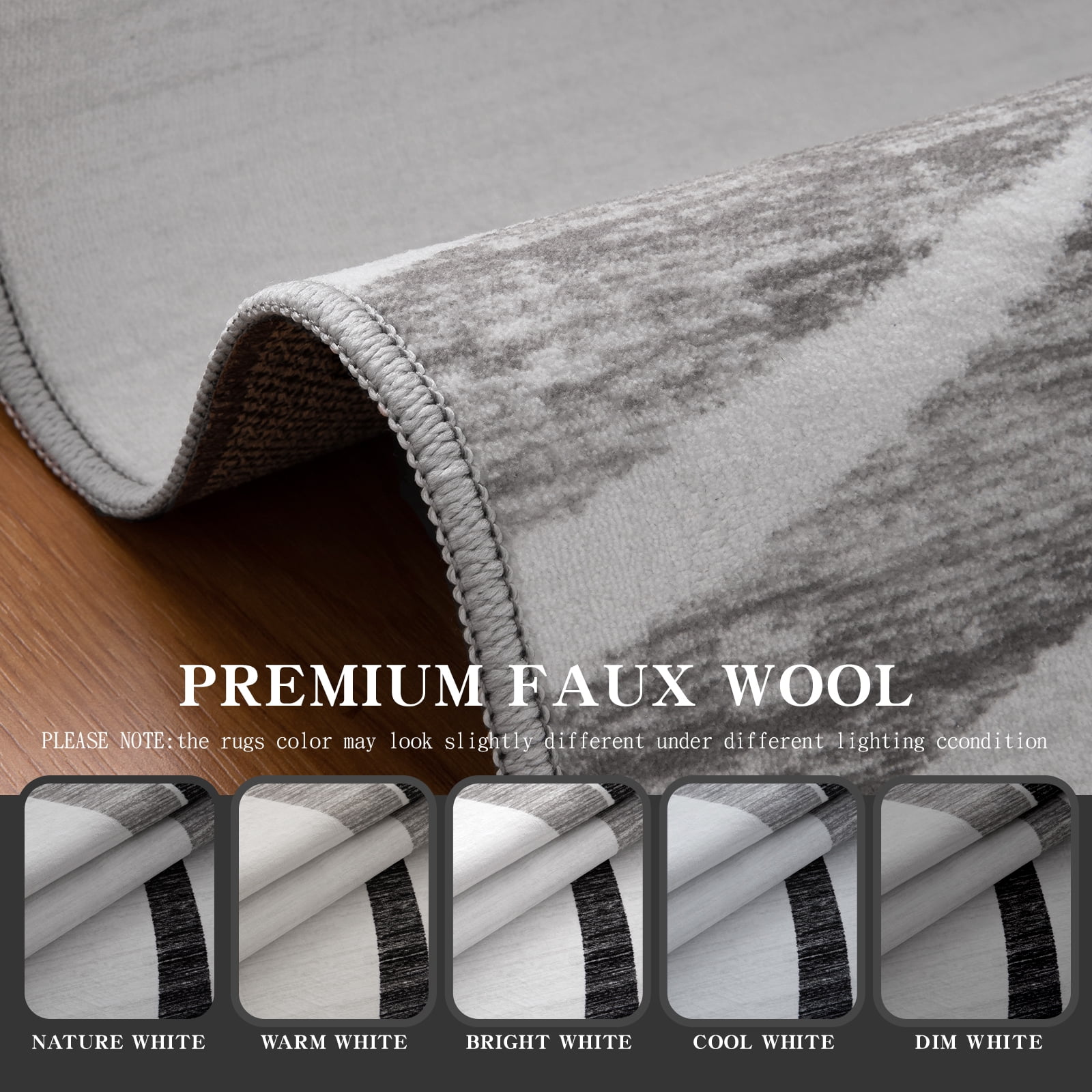 ChakmeOne 5x7 Washable Rug for Living Room Modern Abstract Area Rug Low Pile Non Slip for Home Office & High Traffic Areas