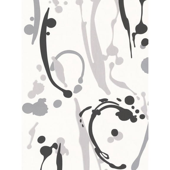 Concord Wallcoverings Textured Wallpaper Modern Splashes of Color, Grey Black White, 21 In x 33 Ft (56 sq. ft), 253514