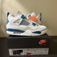 thumbnail image 1 of Ni - ke Ni - ke Air Jordan 4 Retro Off White Military Blue FV5029-141 Men's Size 10, 1 of 5
