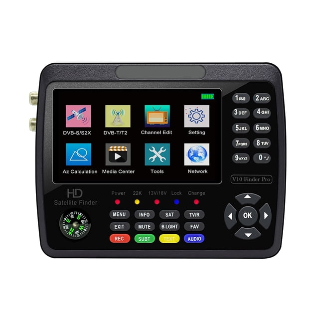 V10 Pro Satellite Finder Signal Meter Satellite TV Signal Finder DVB-S/S2/S2X/T/T2 COMBO Digital Handheld Signal Meter H.265 ,Easy to Use
