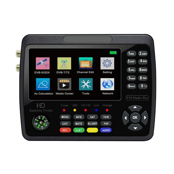 V10 Pro Satellite Finder Signal Meter Satellite TV Signal Finder DVB-S/S2/S2X/T/T2 COMBO Digital Handheld Signal Meter H.265 ,Easy to Use
